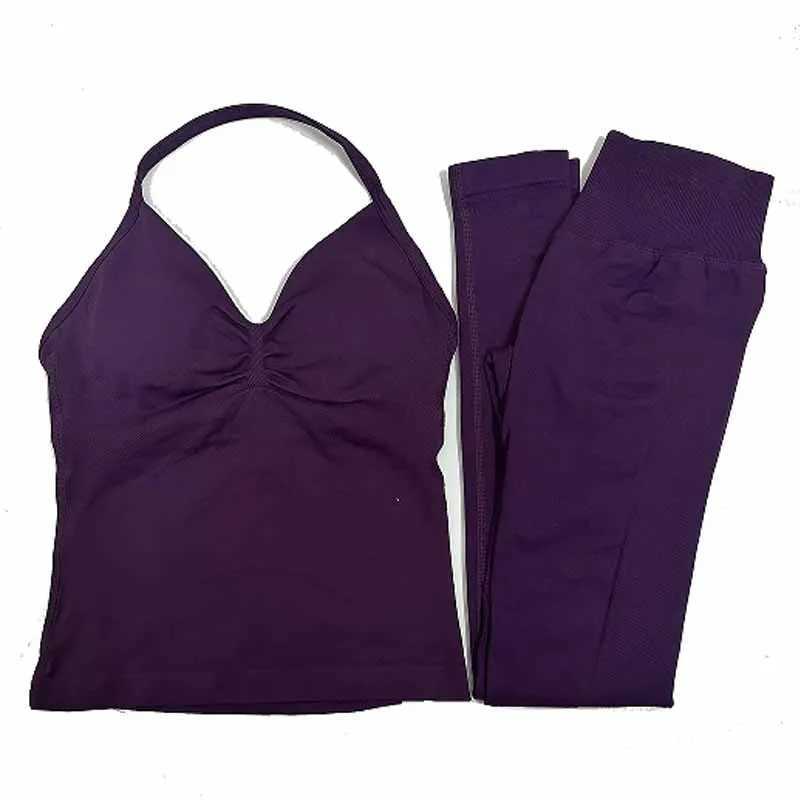 DFYoga 2Pcs Gym Set Seamless High Impacts Leggings Sports Bra Top Workout Outfit Fitness Activewear Running Training ClothesXJ251029