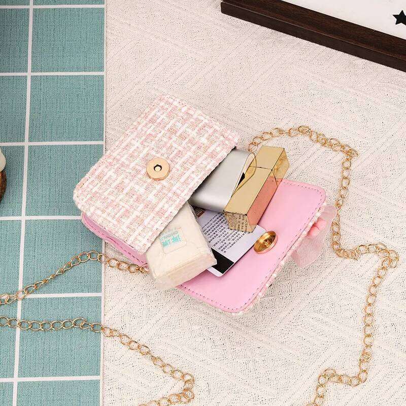 Fashion women's clutch handbag summer cute pink bow casual messenger sweet girl small square shoulder bag