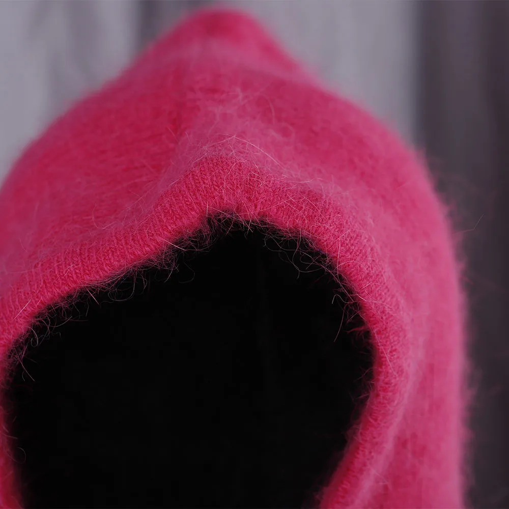 Winter Hat Real Rabbit Fur Winter Hats For Women Fashion Warm Hats Upgrade thickened extended Pullover scarf hat 251029