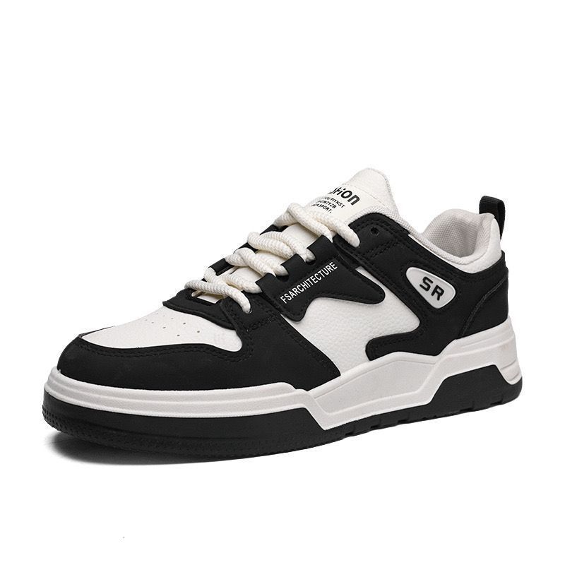 Free Shipping 2025 New Casual Sneakers Men design Thick Sole Pu Leather Skateboard Shoes with box