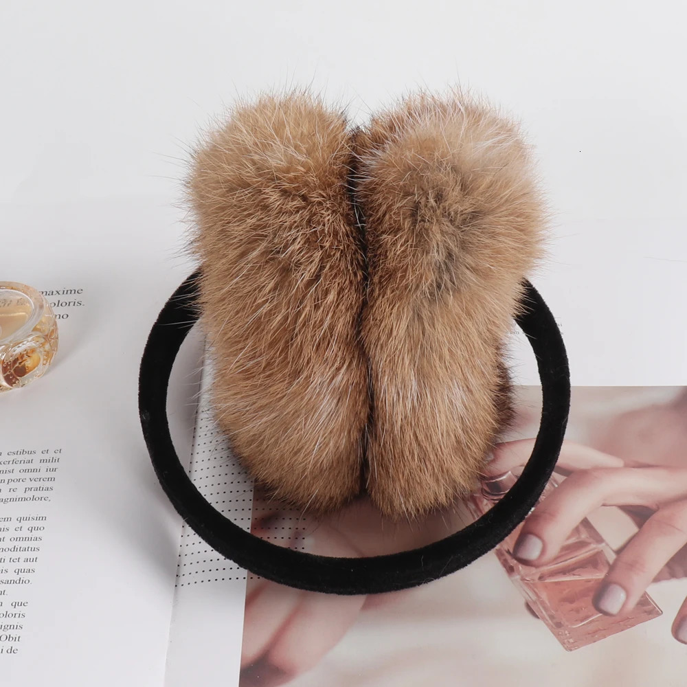 2025 Fashion Girls Outdoor 100 Natural Rabbit Fur Earflaps Women Winter Warm Fluffy Real Rabbit Fur Earmuffs Female Gifts 251029