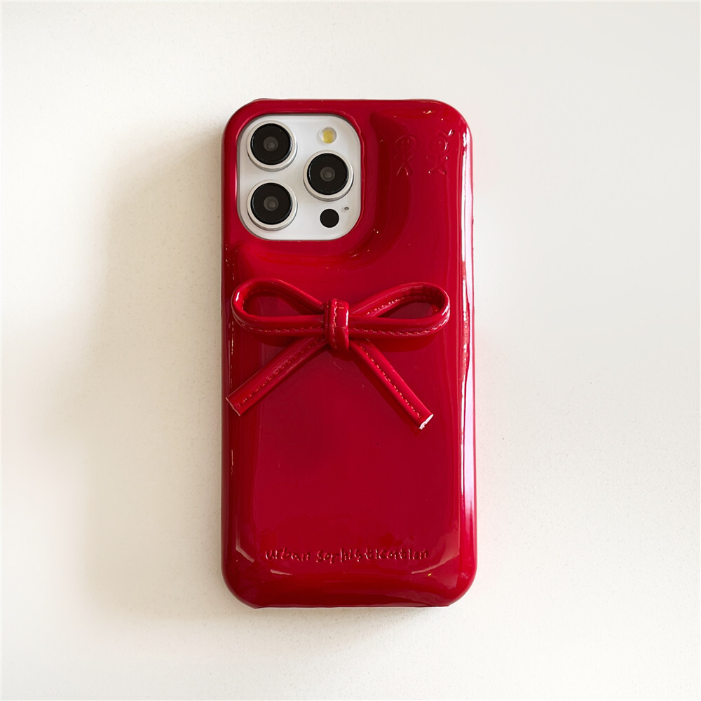 Niche Leather Bowknot Phone Case Compatible with iPhone 17/16/15 Pro Simple Shockproof iPhone 14/13