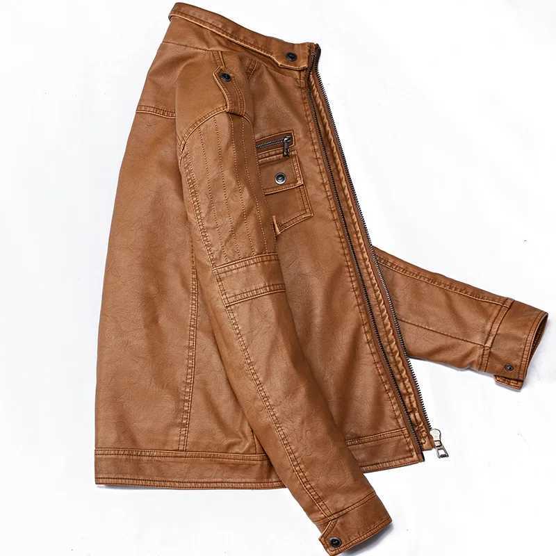 Mens Winter Leather Jackets Autumn Business Casual Thicken Fleece Coats Male Fashion Motorcycle Outwear Leather JacketT251029
