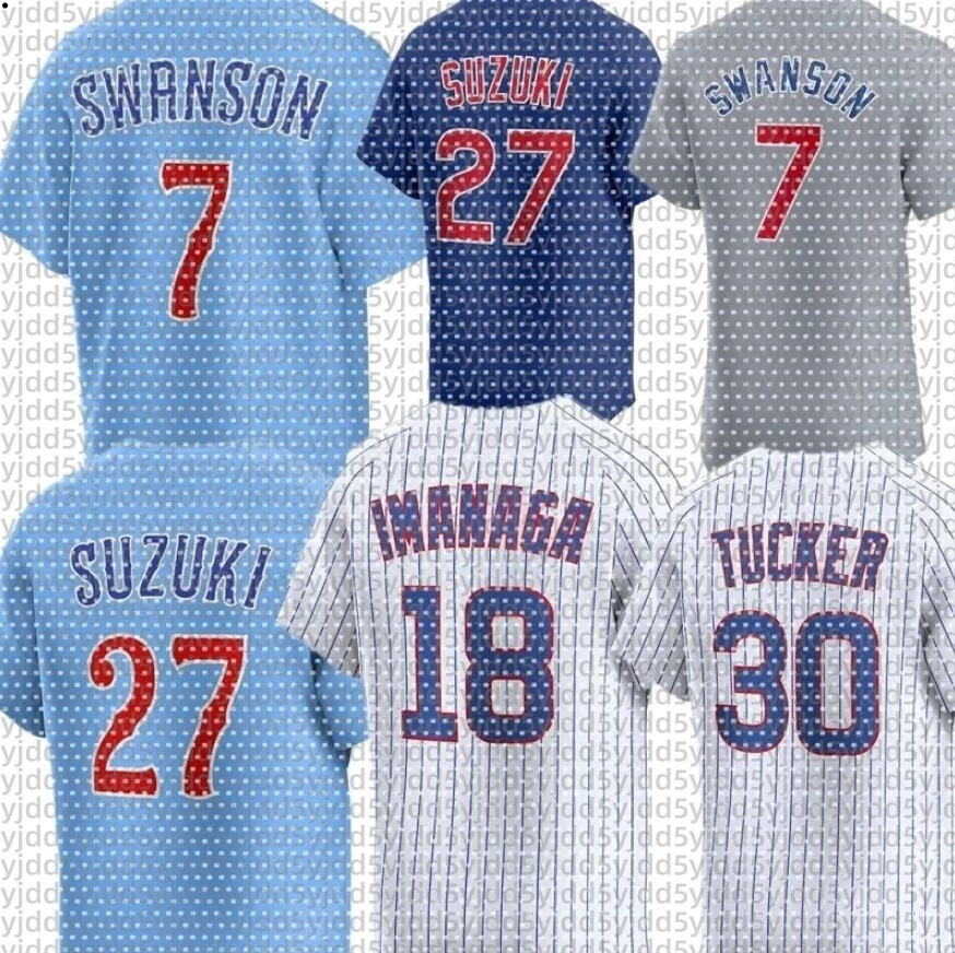 Custom Cubs Baseball Jersey Dansby Swanson Cody Bellinger Seiya Suzuki Ian Happ Ryne Sandberg Javier Assad Pete Crow-Armstrong Kyle Tucker Shota Imanaga Hoerner