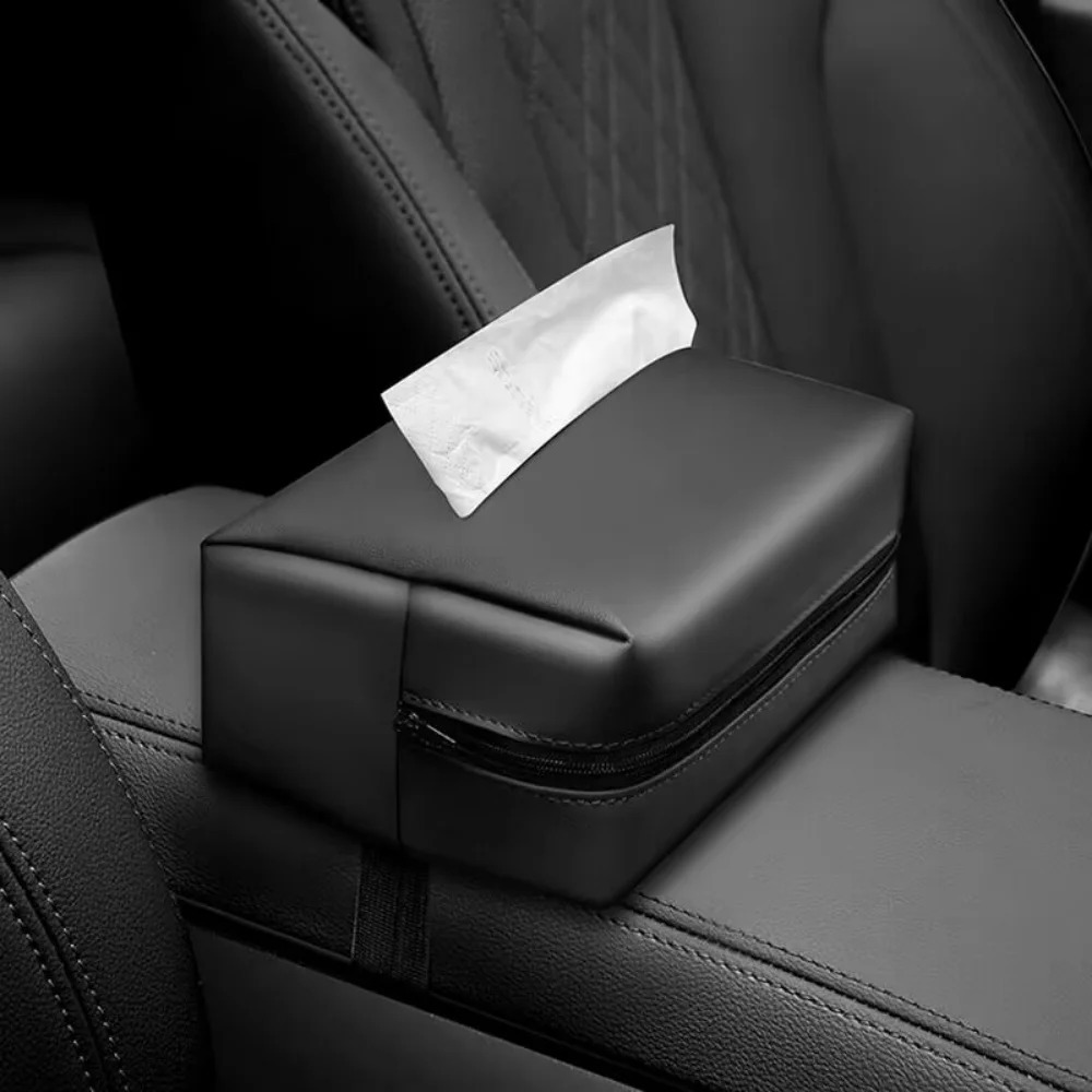 Car Tissue Box Sunshade Seat Backrest Suspension Tissue Box Car Armrest Box Tissue Storage Box With Fix Strap Car Storage 251029
