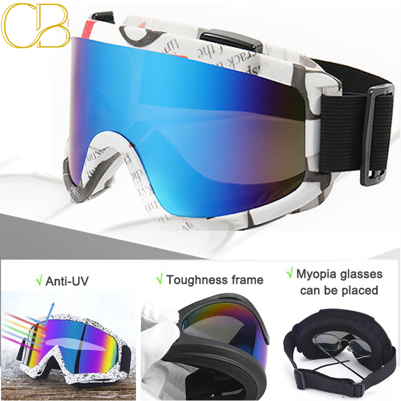 Professional Ski Goggles Men UV400 Anti Fog Snowboard Skiing Glasses Women Ultra-light Winter Snow Sports Sunglasses Myopia Prescription Optical Frame
