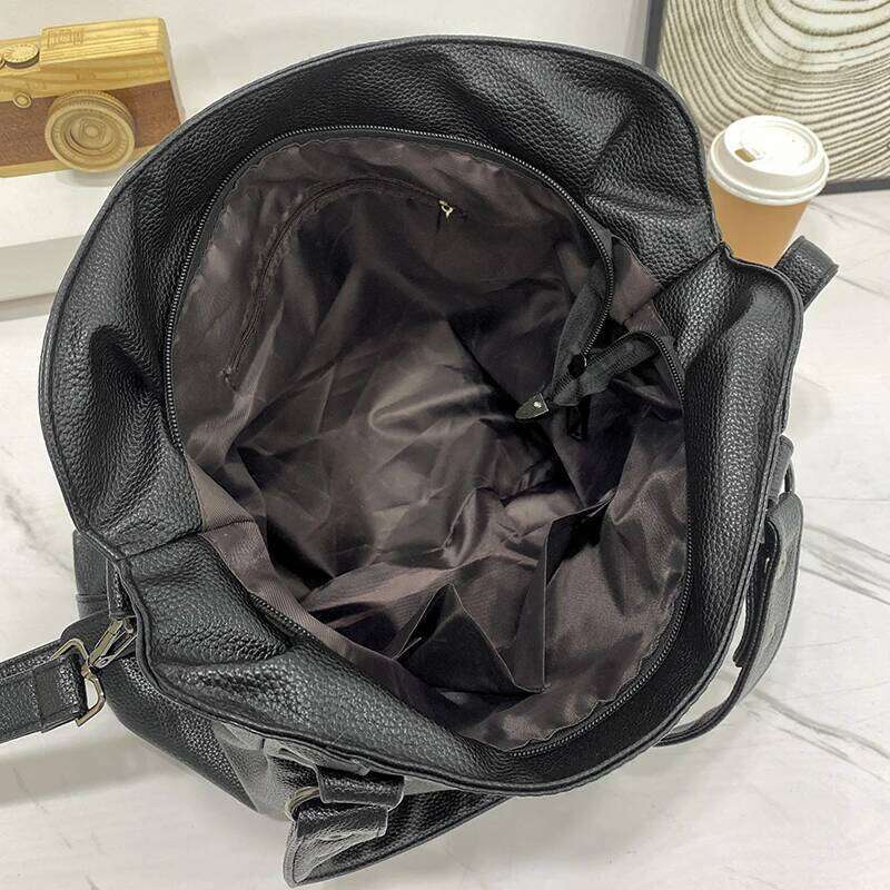 Women's Retro Roomy Shoulder Quality Pu Leather Ladies Large Commuter Tote Handbag Female Black Classic Crossbody Bag 251029