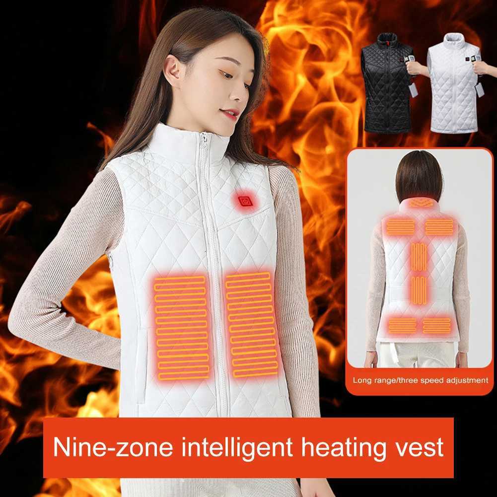 Women Electric Heating Vest Washable Electric Thermal Jacket 3 Heating Levels 9 Zone Heating for Sports Hunting Hiking W251029
