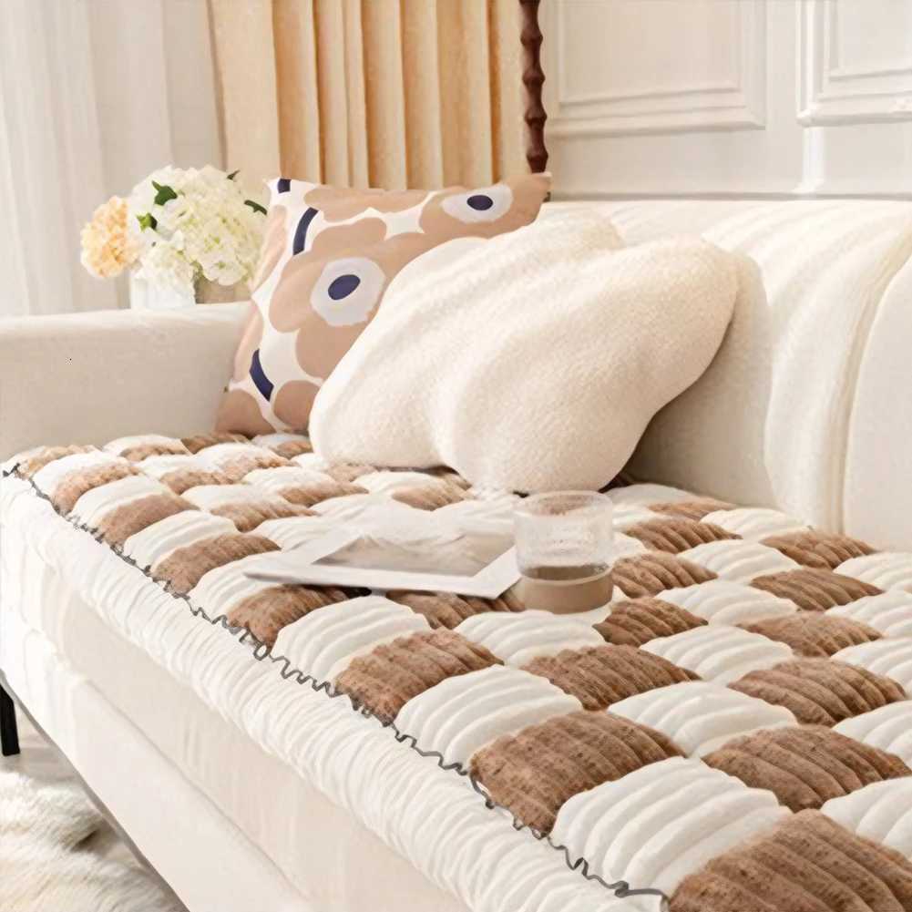 Winter Sofa Mat Thickened Warm Anti Slip Seat Cushion Sofa Cover Comfortable Cloth Towel Sofa Cover Sofa Cushion C251028