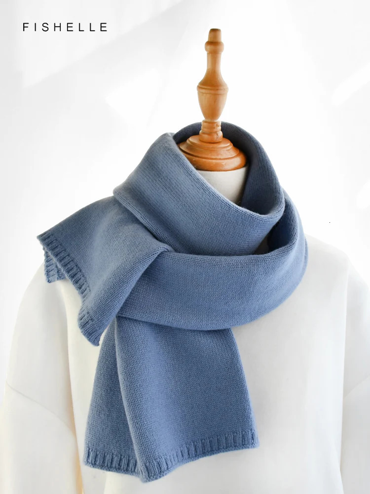 Fresh green wool small scarf women autumn winter warm knitted solid color scarves kids adults christmas year gifts 251029