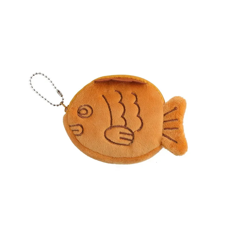 Cartoon Snapper Plush Coin Purse Cute Coin Pouch Cute Purse Bag Pendant Fun Earphone Data Cable Storage Bag 251029