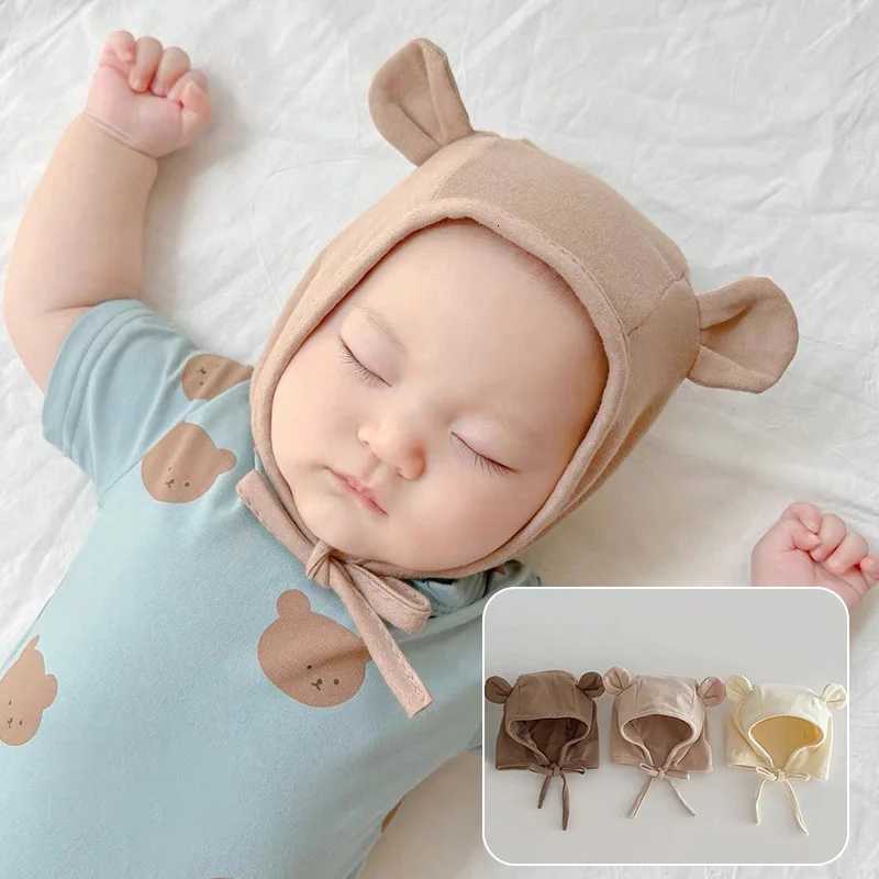 010M Newborn Ear Protection Hat Kids Autumn Winter Warm Pullover Caps Cute Cartoon Infants Laceup Beanies Toddler Earmuffs Cap251028