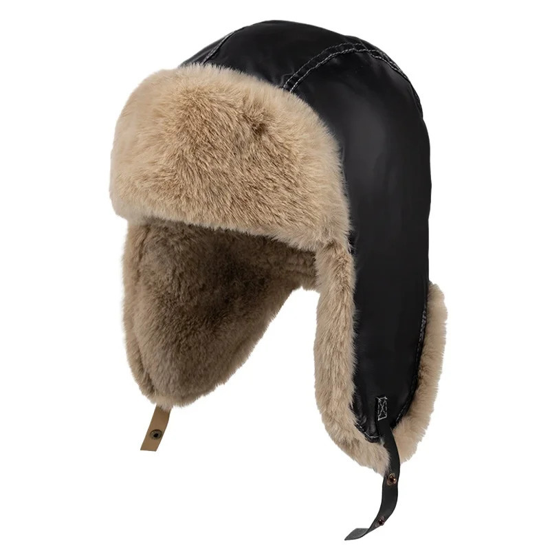 Winter Thick Warm Russian Ushanka Hat For Men Womens Pilot Bomber Trapper Hat Faux Fur Leather Snow Cap with Ear Flaps 251029