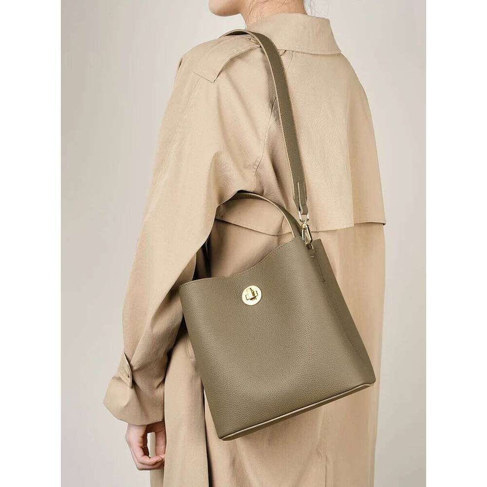 Bag 2025 spring/summer new bucket leather one-shoulder crossbody large-capacity handbag women's bag