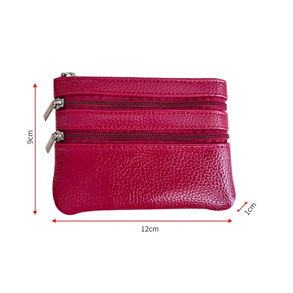 PU Leather Money Coin Purse with Key Ring Waterproof Pocket Purse Zipper Wearresistant Credit Card Holoder Male 251029