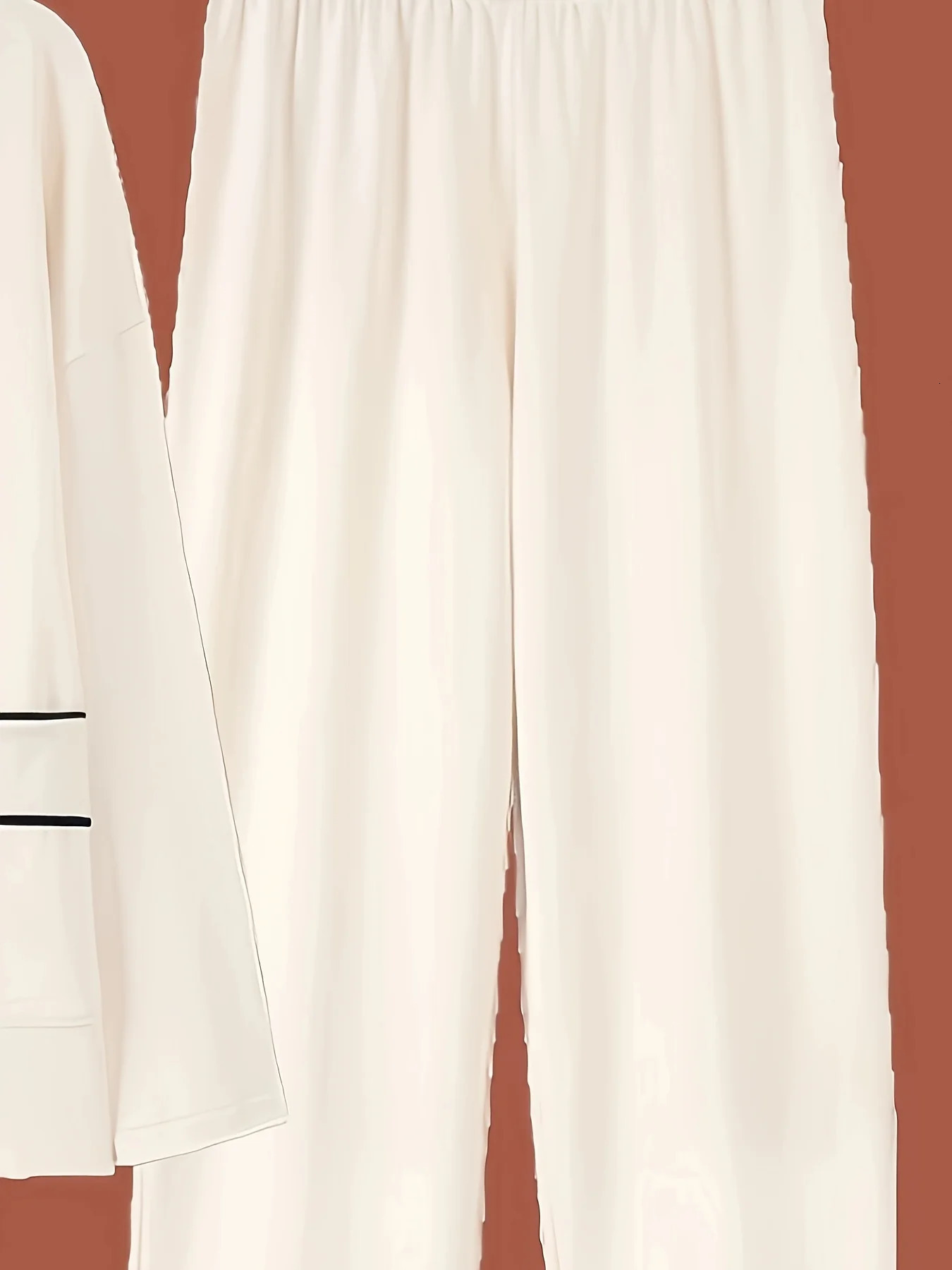 2Piece Womens Pajama Set for Autumn Minimalist ColorBlock VNeck Elegant Cardigan n Premium Loungewear 251029