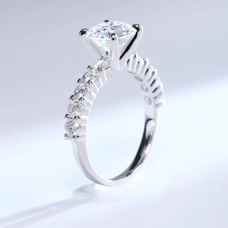 New Arrival Round Cut15 CT 75mm Moissanite Diamond Ring 14k 18k White Gold Moissanite Jewelry Engagement Ring for Women