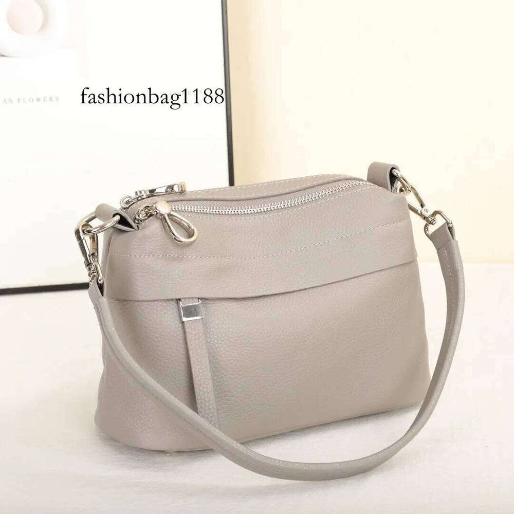 Head Layer Cowhide Leather Women's Shoulder Crossbody Large Capacity Multi Compartment Handbag Casual Practical Armpit Bag