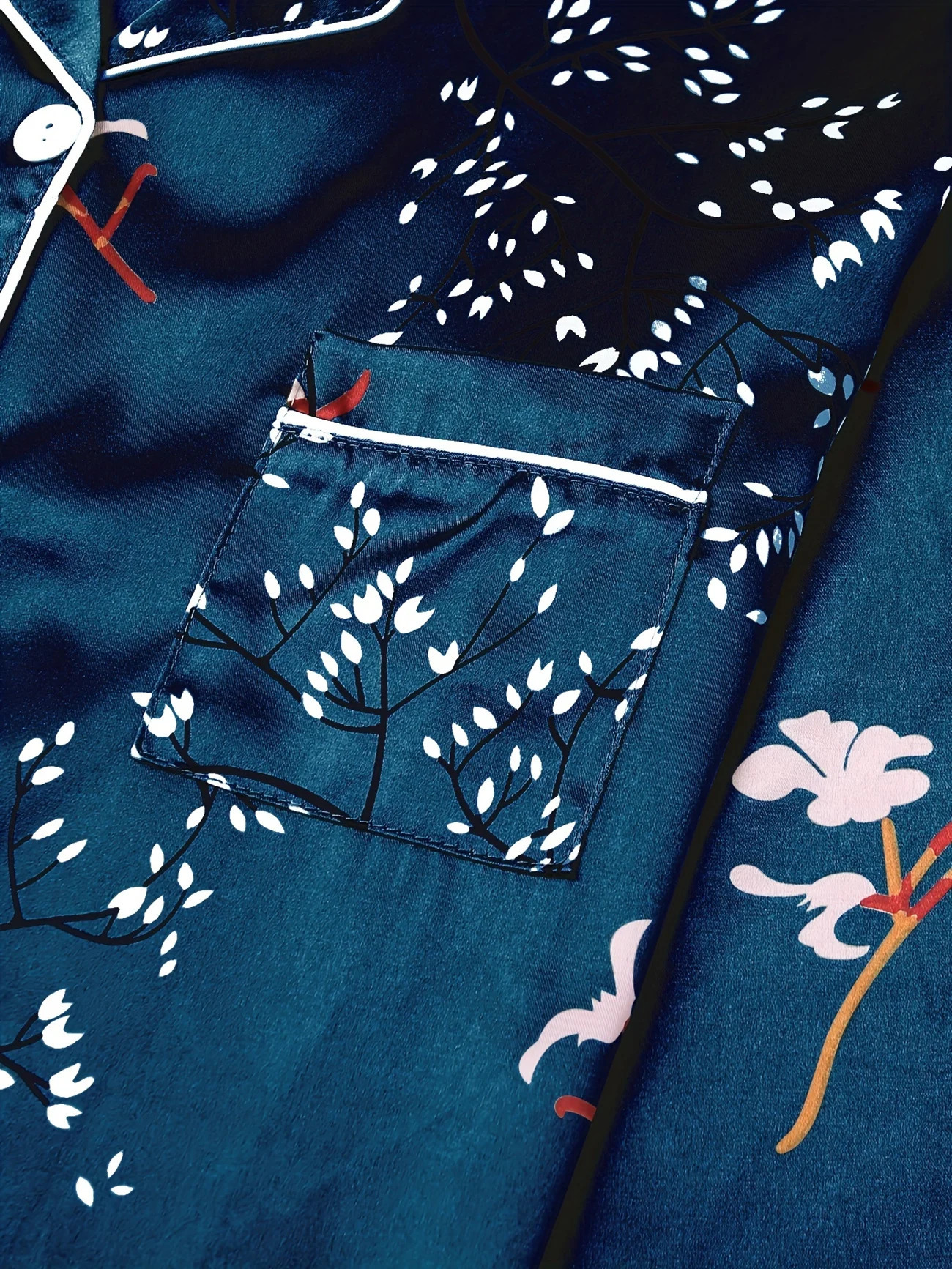 Floral Random Print Pajamas Set Long Sleeve Blouse Top Elastic Waistband Pants Womens Loungewear Sleepwear 251029