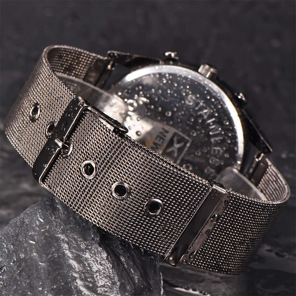 Brand Men's New Calendar Quartz Stainless Steel Strap Watch