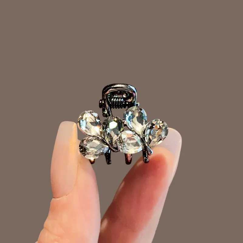 Mini Hair Claw Clips Korean Style Bangs Hair Holder Shiny Rhinestone Decor Hairpins Women Girls Daily Hair Jewelry AccessoriesW251028