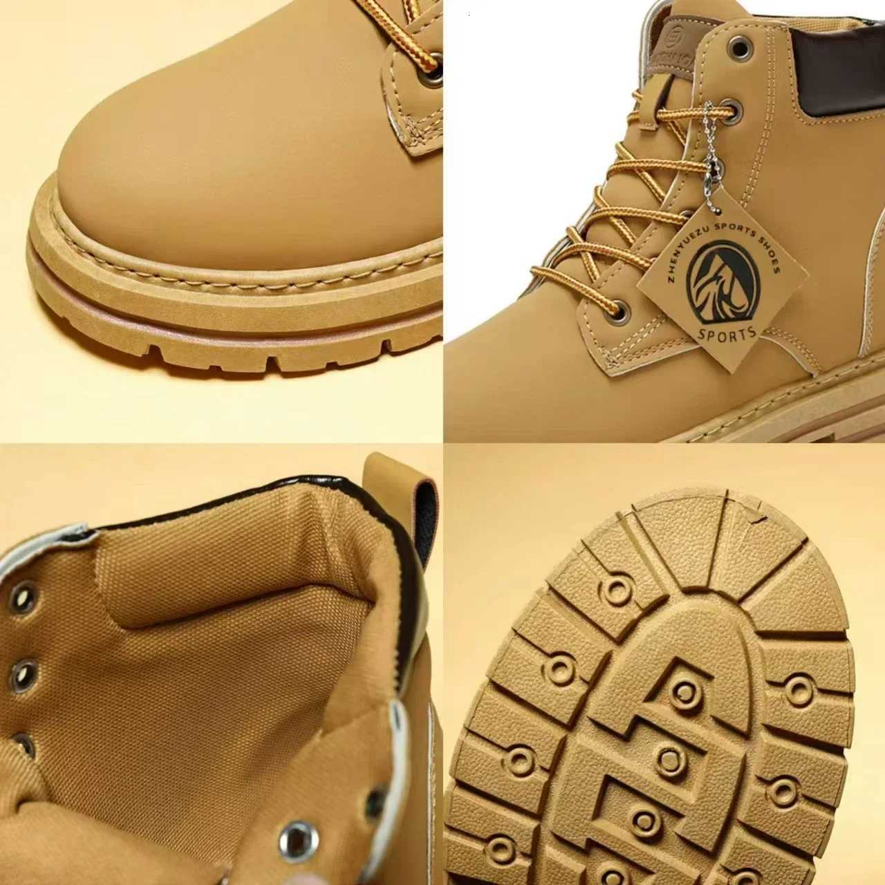 High Top Boots Mens Leather Shoes Fashion Outdoor Ankle Boots for Men LaceUp Comfortable Male Boots Non Slip Flat Boot Botas Z251029