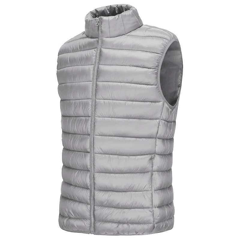 Mens Casual Vest Jackets Lightweight Sleeveless Coats Outdoor Full Zipper Outerwear Down Vest with Zip Pockets Warm Streetwear W251029