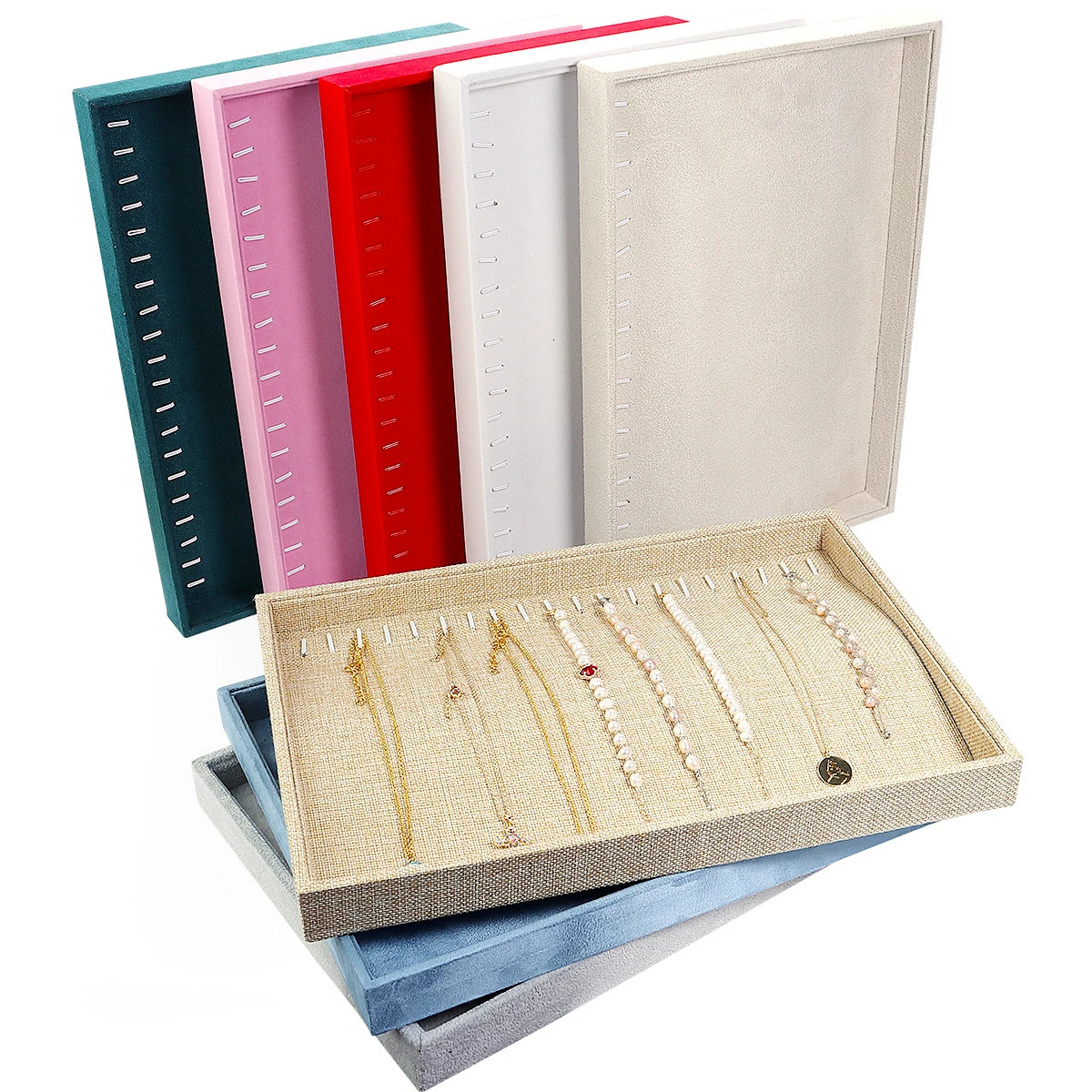 1 Piece Color Necklace Display Tray Jewelry Bracelet Showcase Storage Tools for Presentation Pography Props 251013