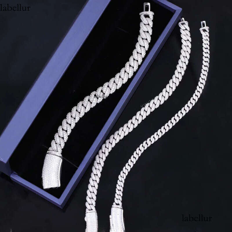 pass tester bracelets sterling sier GRA VVS D Moissanite Cuban link Chain Fine Jewelry Bracelet