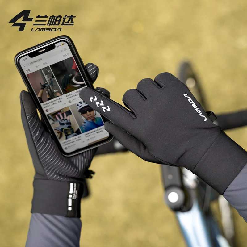 LAMEDA Fleece Cycling Gloves 515 Touchscreen Riding Thermal Winter Road Mountain Bike Full Finger Gloves Cycling Accessories J251029
