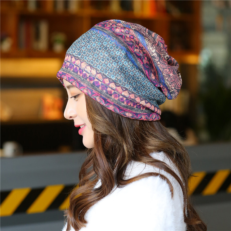 Women's Spring Summer Thin Pullover Breathable Bald Chemotherapy Slouchy Beanie Postpartum Headscarf Outdoor Hat