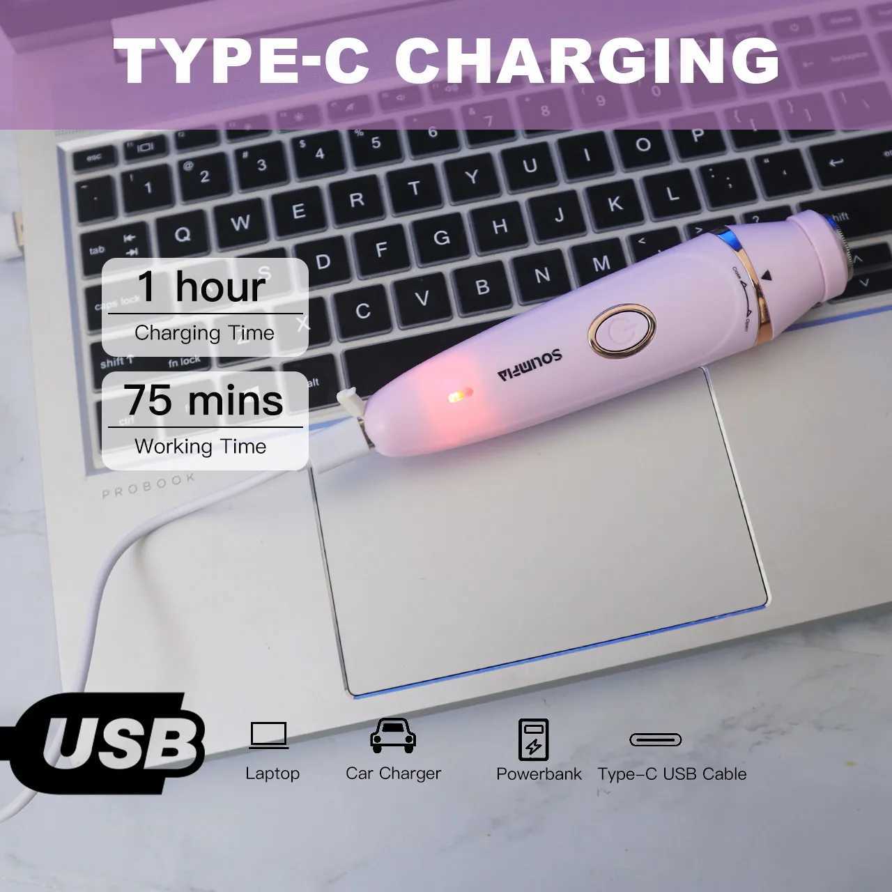 Solimpia 7 in 1 Body Hair Removal Electric Epilator Armpit Hair Bikini Hair Leg Hair Pubic Hair Electric Razor Clipper Shaver J251117