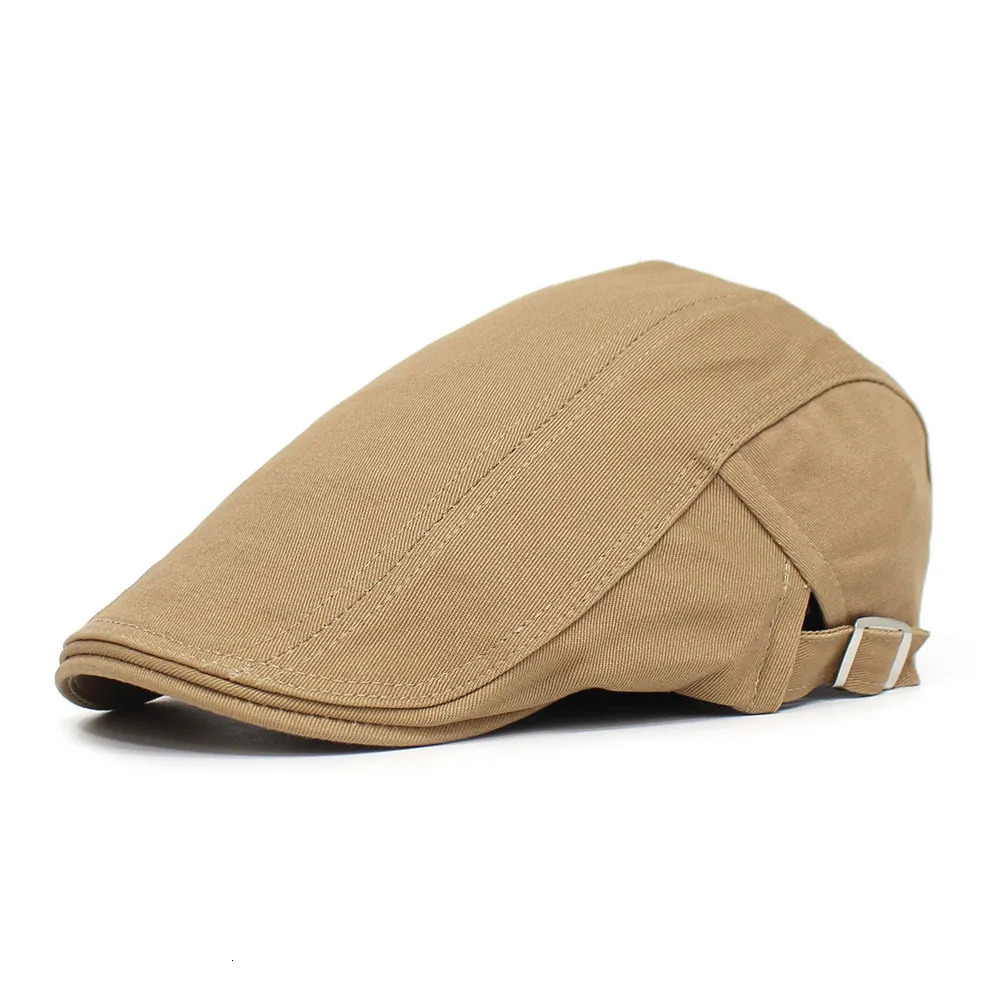 Solid color cotton front cap mens casual cap classic beret 251029