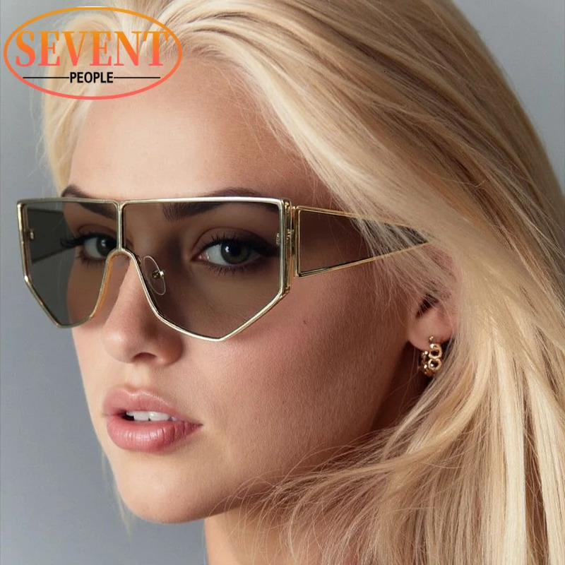 Fashion Y2K Punk Shield Sunglasse y Vintage Steampunk Sun Glasses For Lady Trendy Polygon Shades 251013