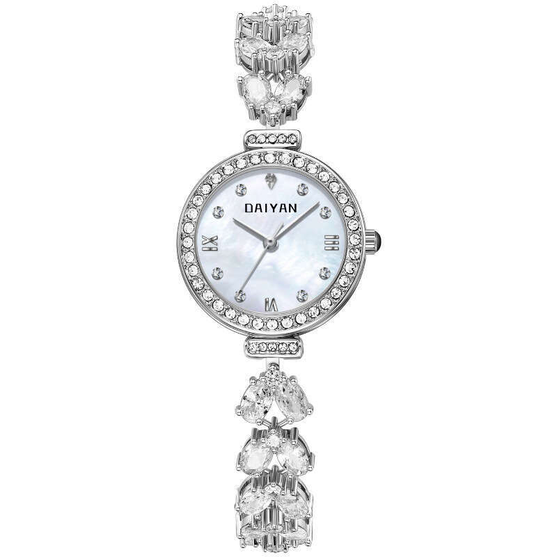 Daiyan Mermaid for Women, Elegant Niche Simple Mother-of-Pearl Small Dial Ladies' Watch with Bracelet, Super Fairy