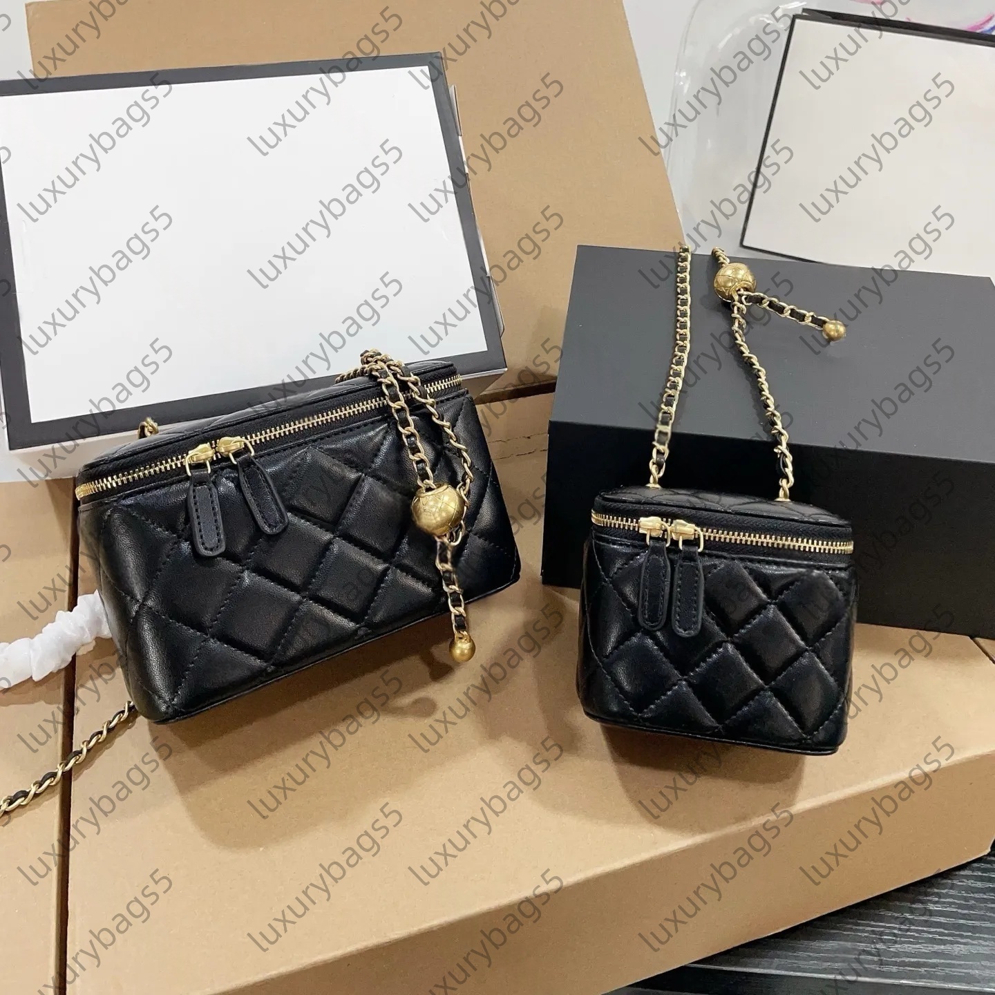 Luxury Designer Vanity bags Women Leather Makeup Box Cases Lady Crossbody Shoulder Bags Mini Purse Lipstick Cosmetic bag Handbag Wallet