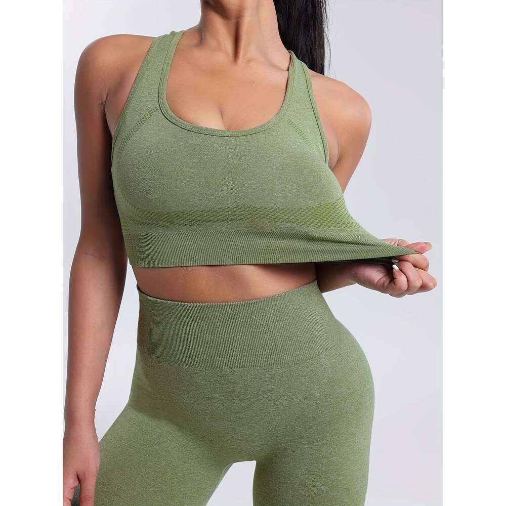 3-Pack Women'S Sports Yoga Gym Activewear Set, High Stretch Skinny Leggings with Bra, Polyamide 60%, Elastane 5%, Polyester 35%, Solid Color, All