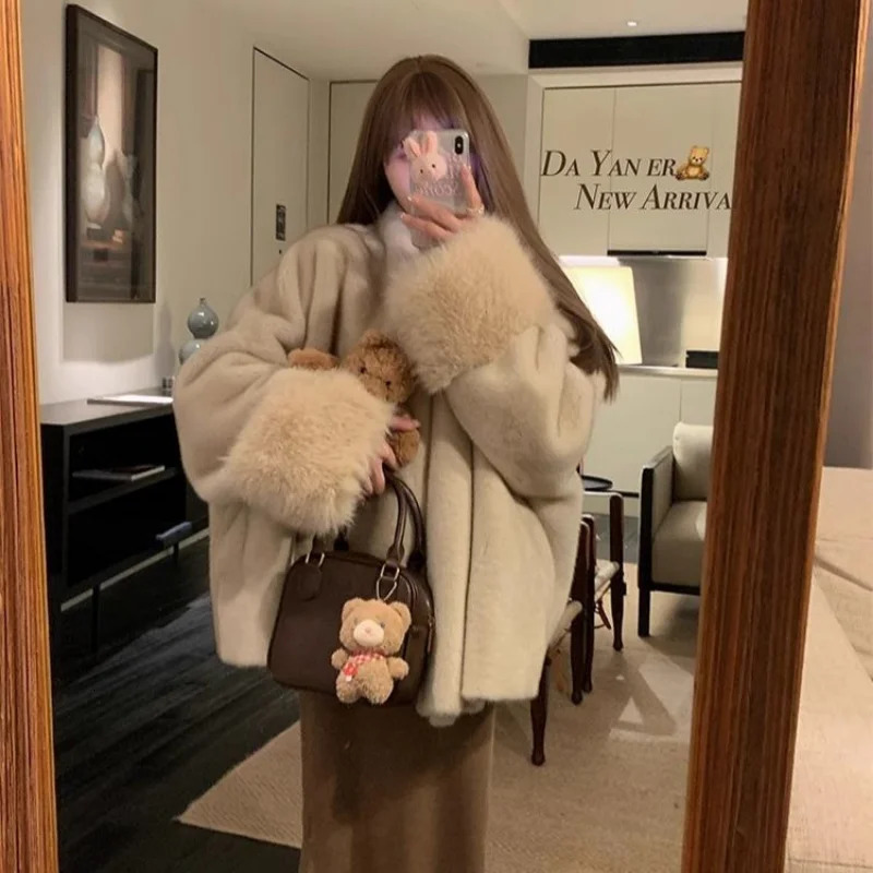 Autumn Winter Environmentally Friendly Mink Fur Coat Womens Celebrity Style Loose Version Fashion 251028