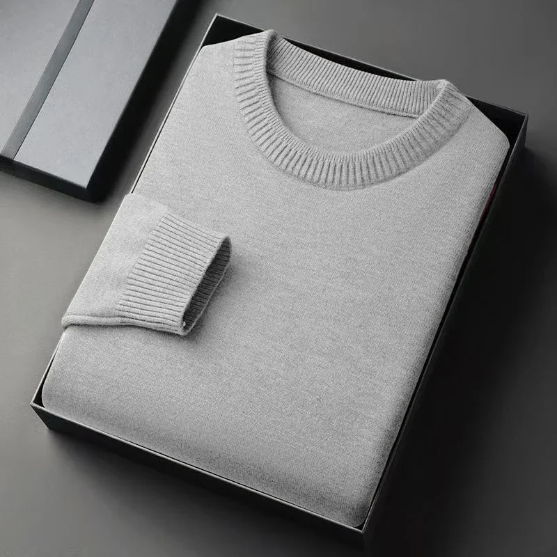 Mens Dress Crew Neck Sweater Slim Fit Lightweight Sweatshirts Knitted Pullover Streetwear Casual Fashion Long Sleeve Sweater 251029