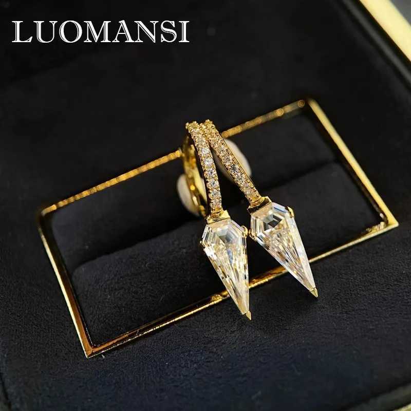 Luomansi Punk Style High Carbon Diamond Earrings Super Flash Sharp Earrings Personalized High JewelryW251029