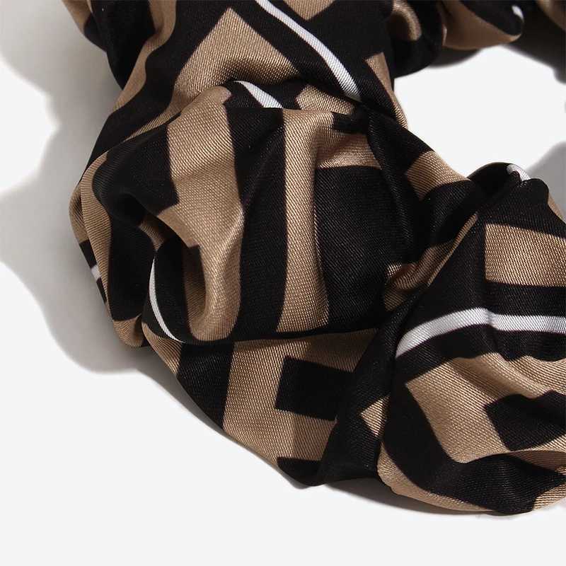 WithyooSatin Coffee Printed Scrunchie for Women and Girl Simple Ponytail Hair Accessories New Fashion 2025W251028