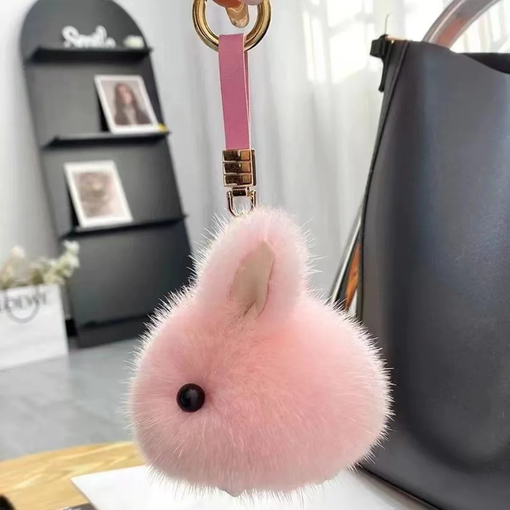 Portable Rabbit Bag Pendant Mini Rabbit Keychain Cute Bunny Fur Hairball Bunny Keychain for Bag Car 251029