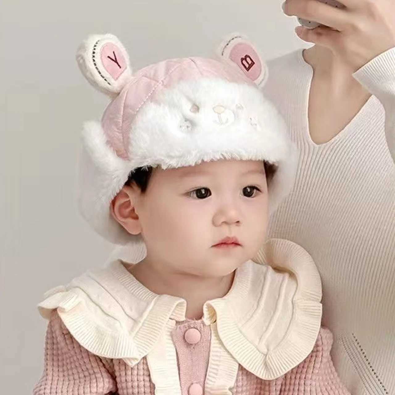 Winter Baby Ear Protection Hat Cute Cartoon Toddler Plush Earmuffs Cap Thick Warm Kids Headgear Bonnet 624Month Boy Girl Beanie251028