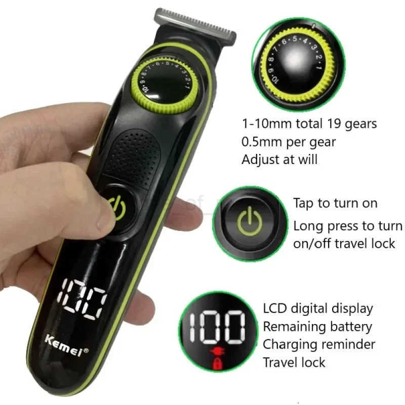 Kemei Electric Hair Clipper Multifunctional Mens Trimmer Electric Shaver Mens Razor Nose Trimmer KM696 Hair Clipper Z251029