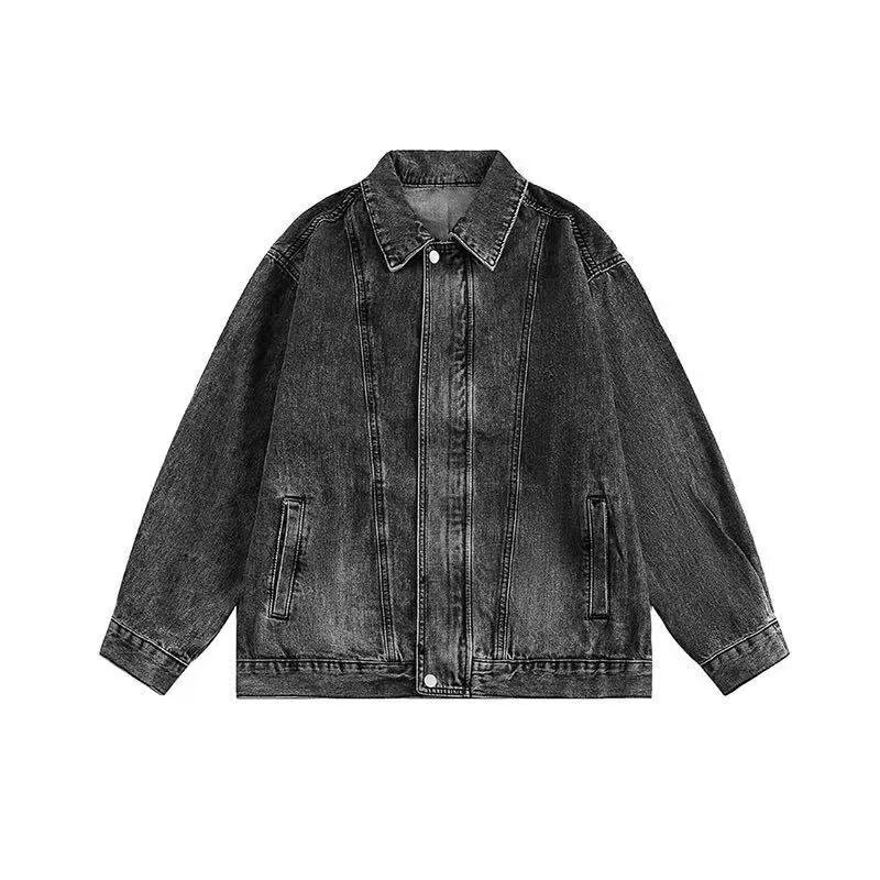 American Style Zipper Design Designer Jacket Denim Jacket For Men Spring And Autumn High Street Trend Plus Size Loose Workwear Jacket