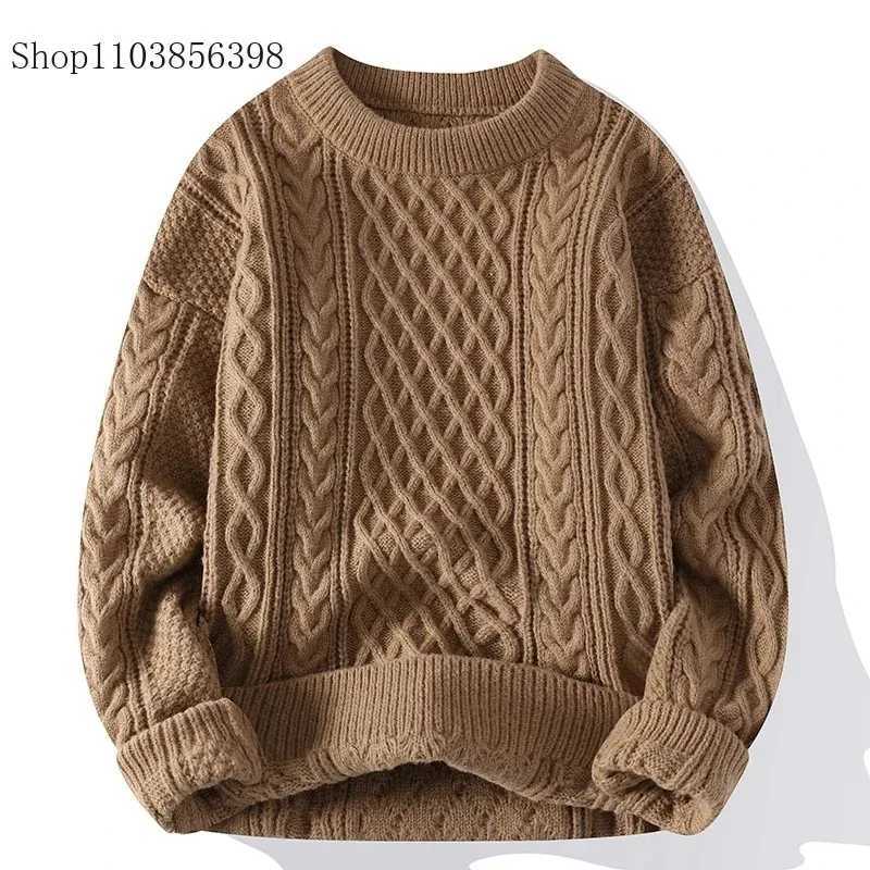 Mens Autumn Winter Round Neck Red Sweater Man Loose Casual Knitted Top Solid Winter Knitwear Male Outwear Solid 3XL Christmas J251029