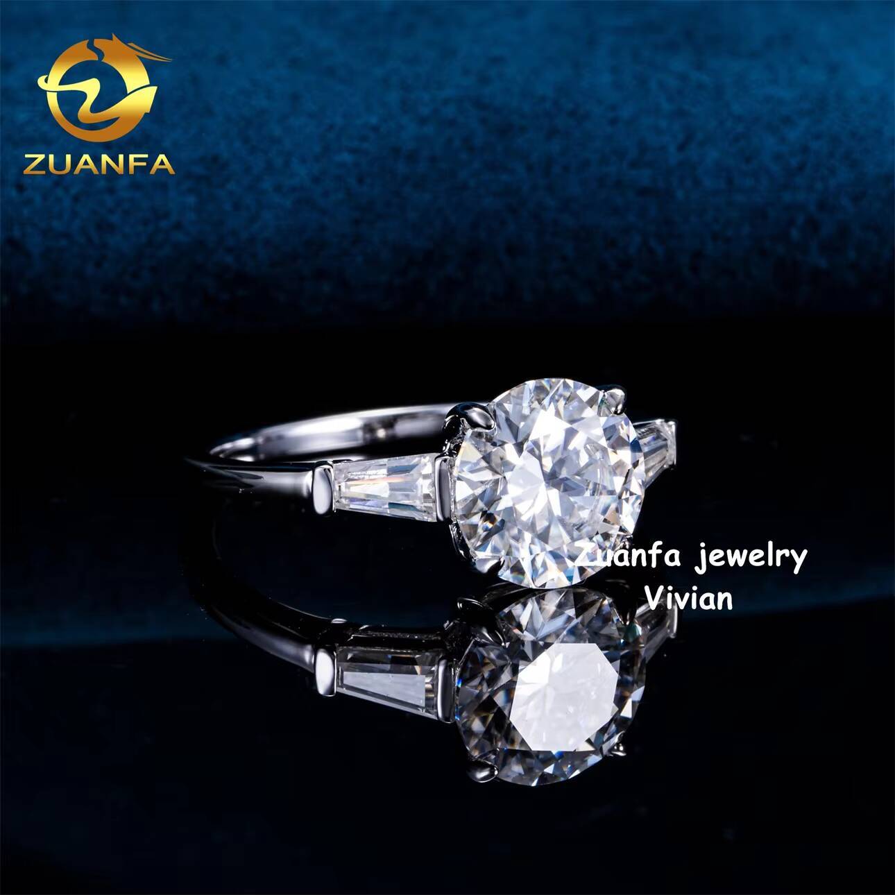 Fine Jewelry Buss Down VVS Moissanite VVS Moissanite Diamond Women Moissanite Luxury Sterling Silver 925 Wedding Rings