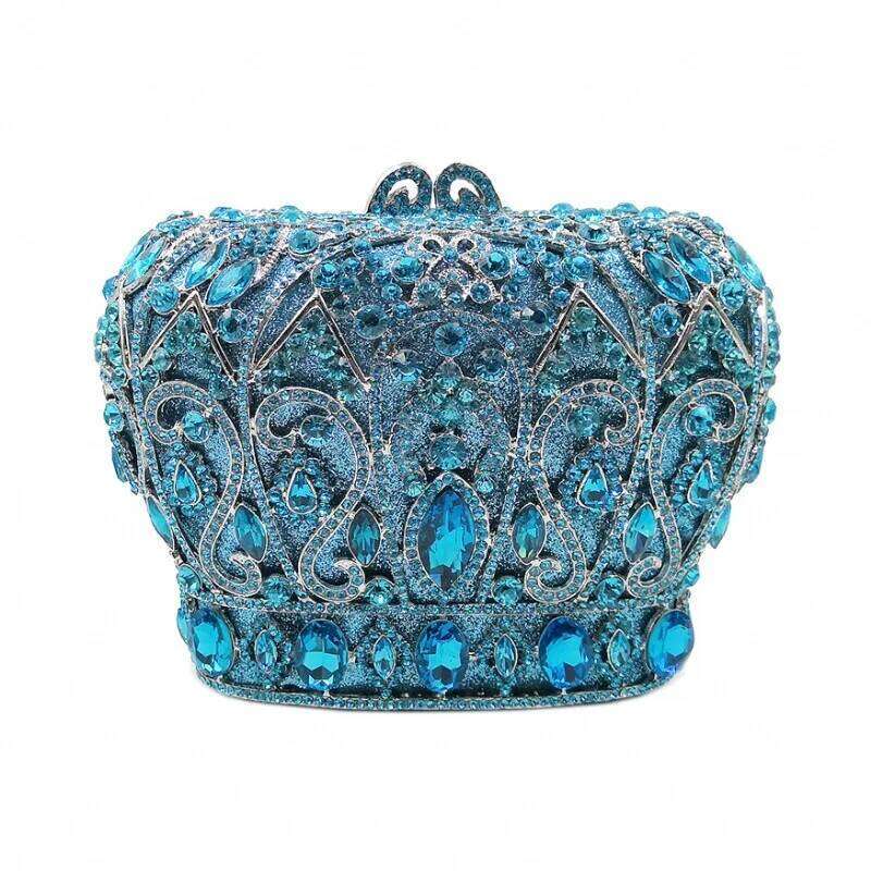 Dia-Encrusted Dinner Crown Shape Crystal European And American Banquet Dress Clutch Women's Bag Chain Luxury Bag