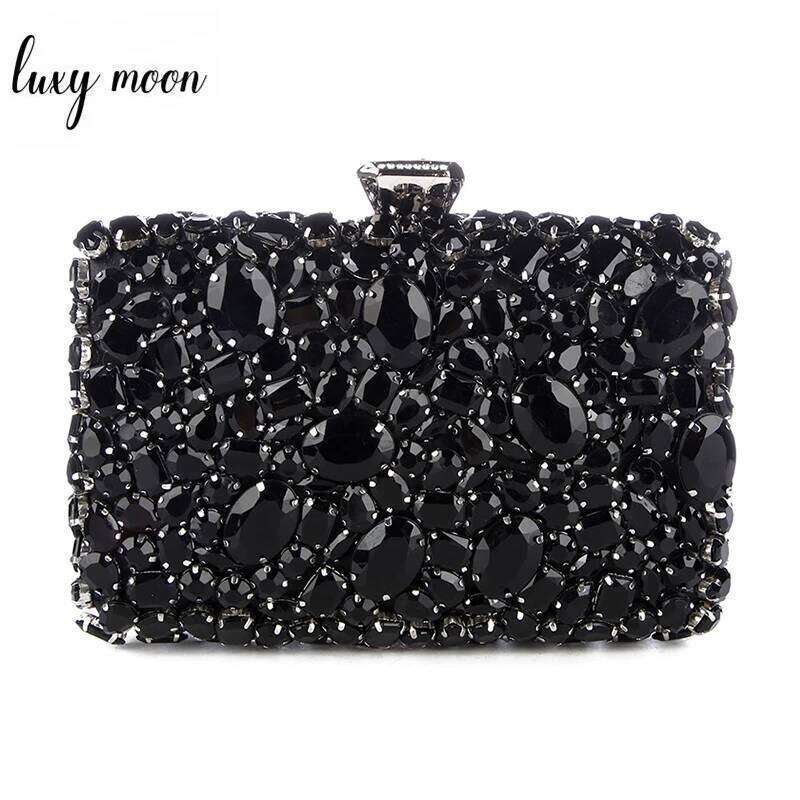 Bag Beaded Crystal Lady Wedding Purse Rhinestones Handbags Sier Black Evening Clutch Bags For Women