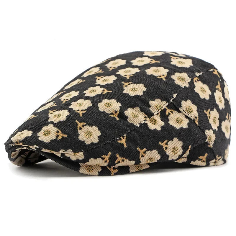 Spring and summers corduroy Print sboy Caps Flat Peaked Cap Girl Women Painter Beret Hats 119 251013